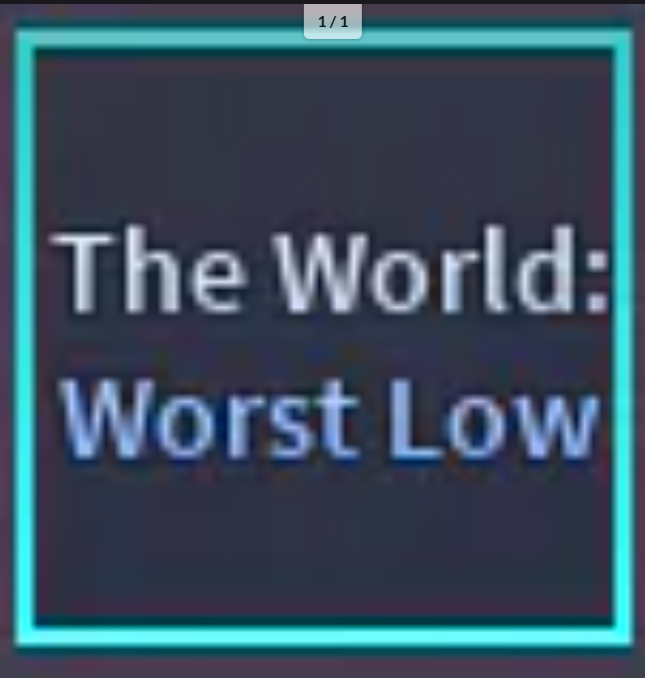 The World: Worst Low (TWWL) | Unobs The World - A Universal Time (AUT)
