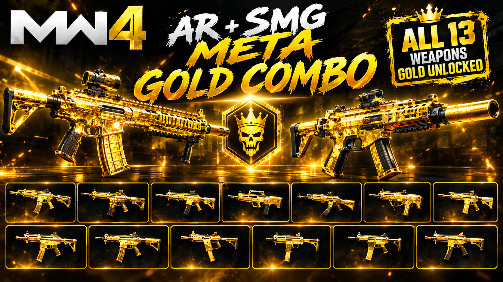 ๐ฅ MW4 AR + SMG META GOLD COMBO | ALL 13 WEAPONS GOLD UNLOCKED โก
