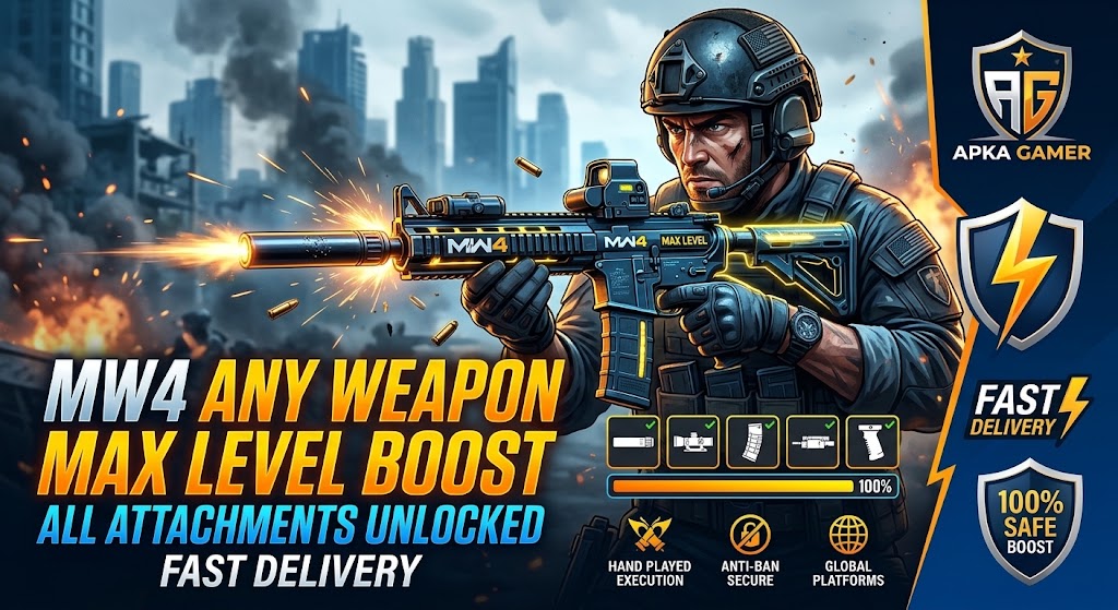📈 MW4 ANY WEAPON MAX LEVEL BOOST | ALL ATTACHMENTS UNLOCKED | FAST DELIVERY ⚡ APKA GAMER 🛡️