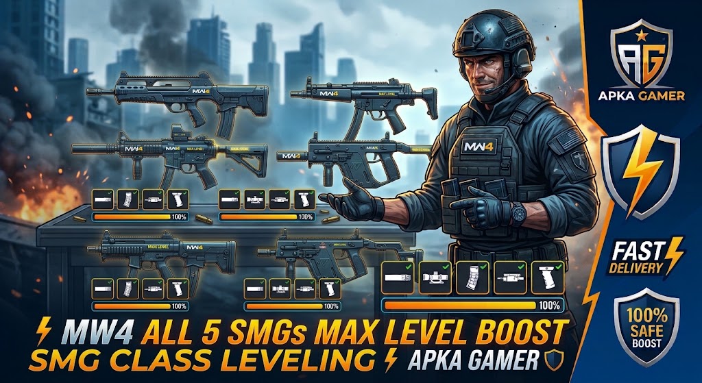 ⚡ MW4 ALL 5 SMGs MAX LEVEL BOOST | SMG CLASS LEVELING ⚡ APKA GAMER 🛡️