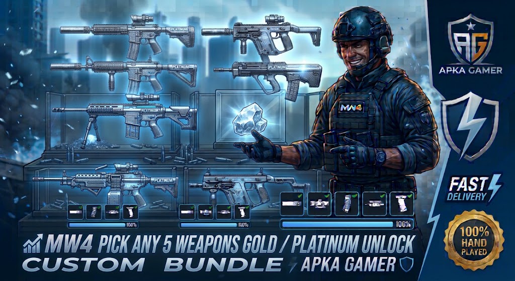 📈 MW4 PICK ANY 5 WEAPONS GOLD / PLATINUM UNLOCK | CUSTOM BUNDLE ⚡ APKA GAMER 🛡️