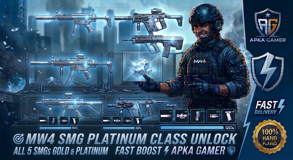 🎯 MW4 SMG PLATINUM CLASS UNLOCK | ALL 5 SMGs GOLD & PLATINUM | FAST BOOST ⚡ APKA GAMER 🛡️