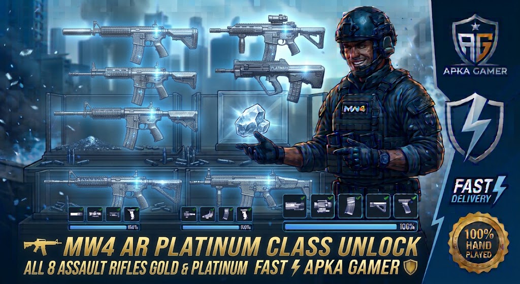 🔫 MW4 AR PLATINUM CLASS UNLOCK | ALL 8 ASSAULT RIFLES GOLD & PLATINUM | FAST ⚡ APKA GAMER 🛡️