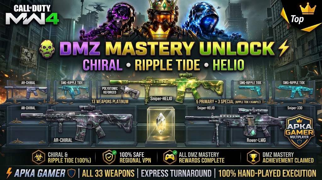 🧟‍♂️ MW4 DMZ MASTERY UNLOCK | CHIRAL • RIPPLE TIDE • HELIO ⚡ APKA GAMER 🛡️