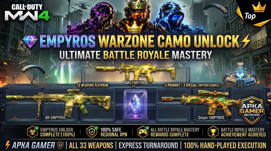 💎 MW4 EMPYROS WARZONE CAMO UNLOCK | ULTIMATE BATTLE ROYALE MASTERY ⚡ APKA GAMER 🛡️