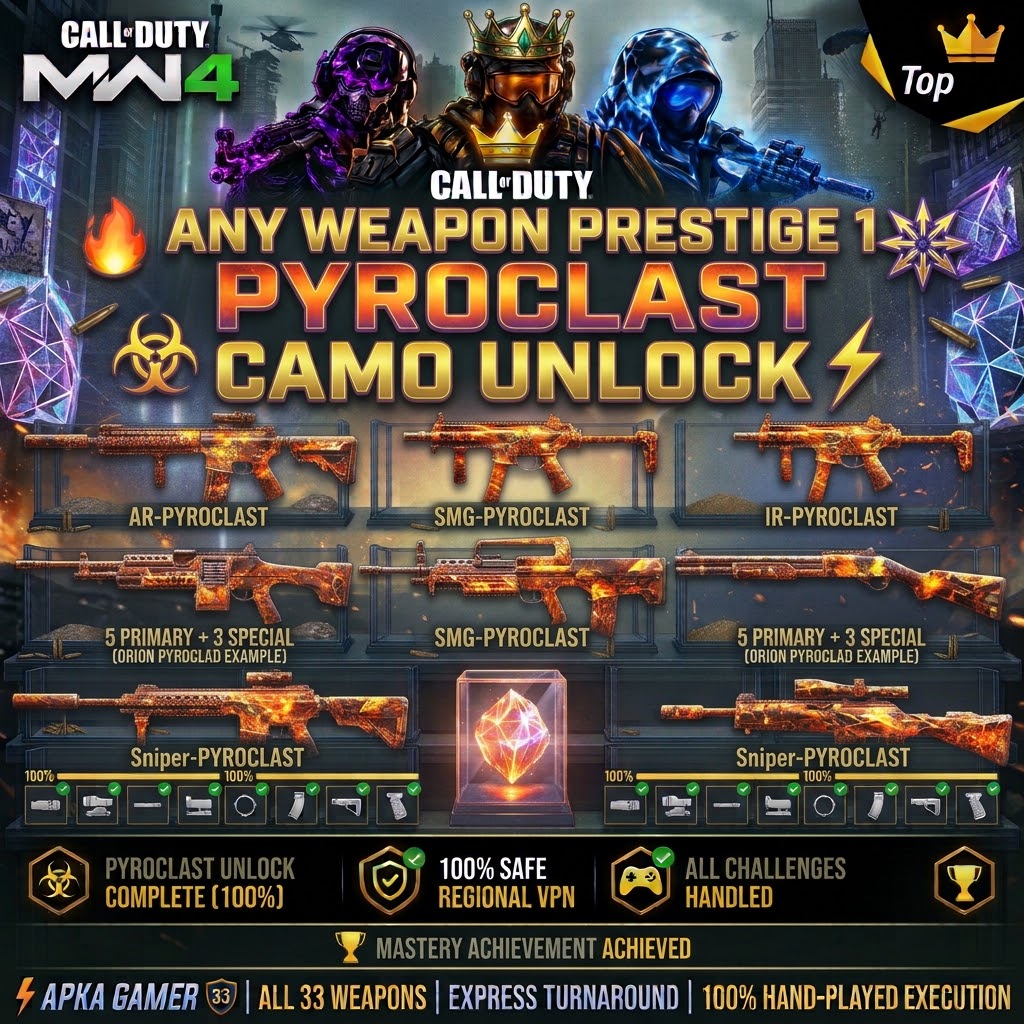 🔥 MW4 ANY WEAPON PRESTIGE 1 | PYROCLAST CAMO UNLOCK ⚡ APKA GAMER 🛡️
