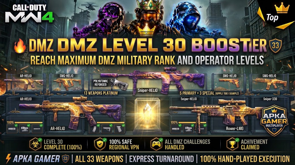 🔥 MW4 DMZ Level 30 Boost | Fast Delivery ⚡ | APKA GAMER 🛡️