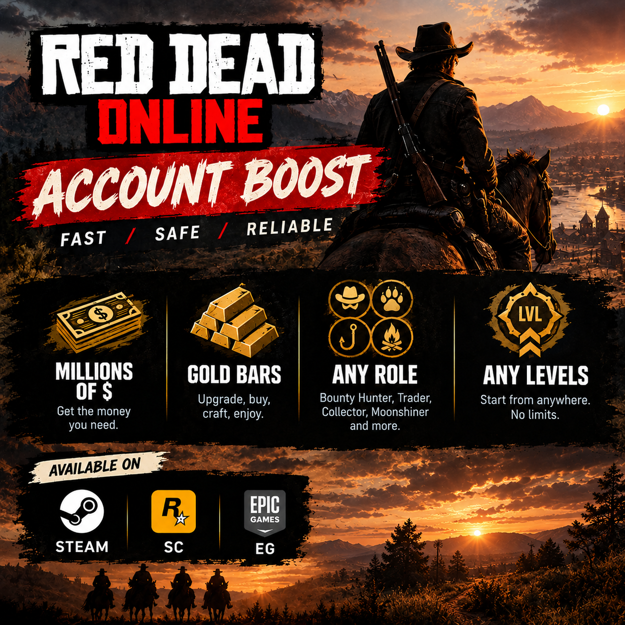 [Steam/SC/EG] ALL ROLES MAX+100 LVL l Safe + Fast l Custom offer - PM us in chat