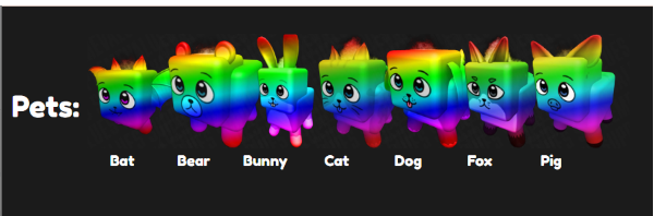 CHROMA PET SET (ALL 7 CHROMA PETS) - MURDER MYSTERY 2 - FAST DELIVERY & TRUSTED