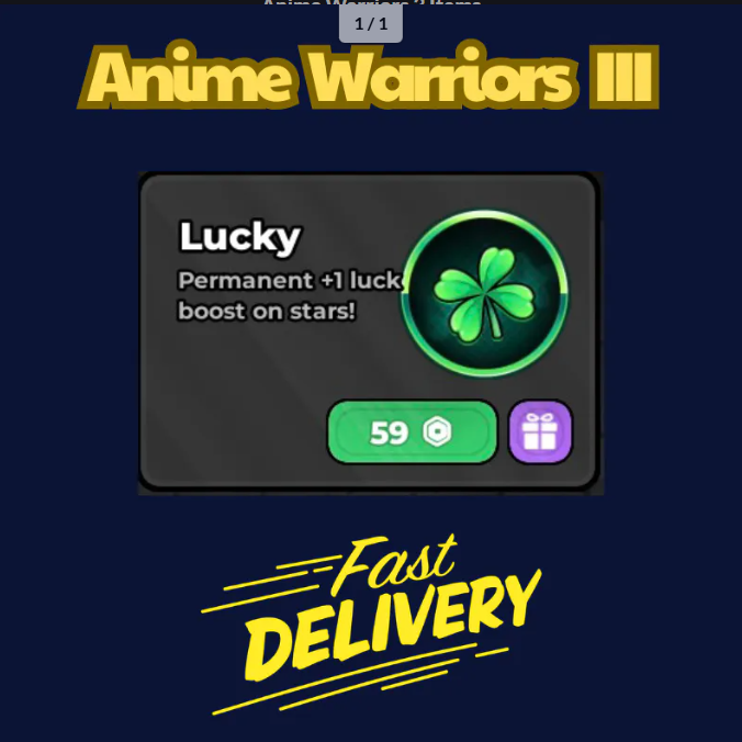Lucky【149Robux】Anime Warriors III👮🏼‍♂️ FastDeli | FASTEST & CHEAPEST