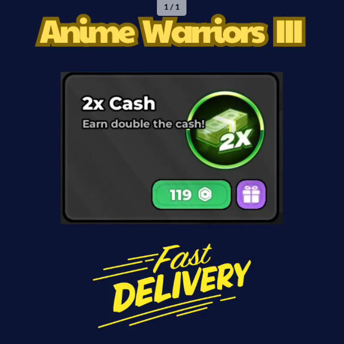 2x Cash【299Robux】Anime Warriors III👮🏼‍♂️ FastDeli | FASTEST & CHEAPEST