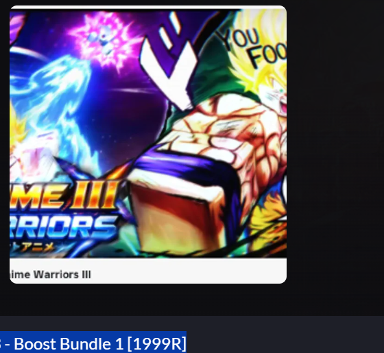 Anime Warriors 3 - Boost Bundle 1 [1999R]