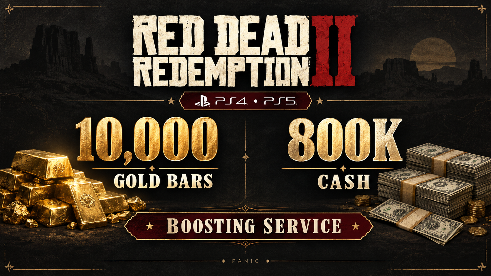 RDR2 Online ⭐ PS4 / PS5 💰 10,000 Gold Bars + $800K Cash | RDR2 Boosting Service