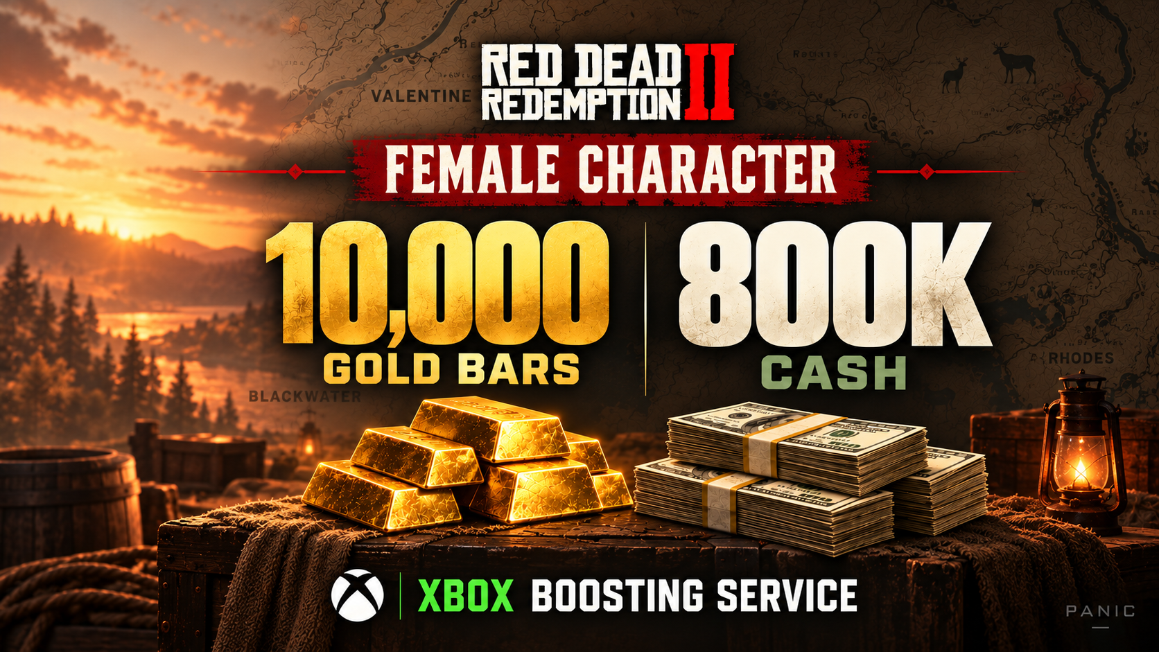 Xbox 🌸 Female Character 💰 10,000 Gold Bars + $800K Cash | Premium Boosting Service