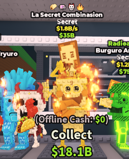 GOLD LA SECRET COMBINASION 1.8B/S (SKELETON, NYANCAT, TACO, FIRE) #V9QX2M