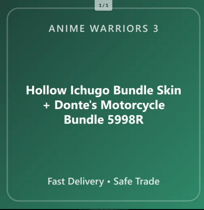 5998R 🟢🟢🟢 Hollow Ichugo Bundle (Skin) + Donte's Motorcycle Bundle