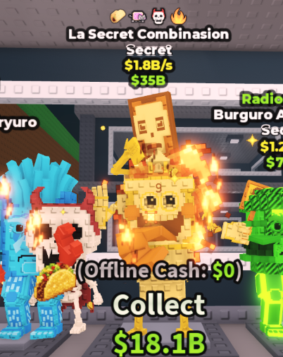 GOLD LA SECRET COMBINASION 1.8B/S (SKELETON, NYANCAT, TACO, FIRE) #V9QX2M