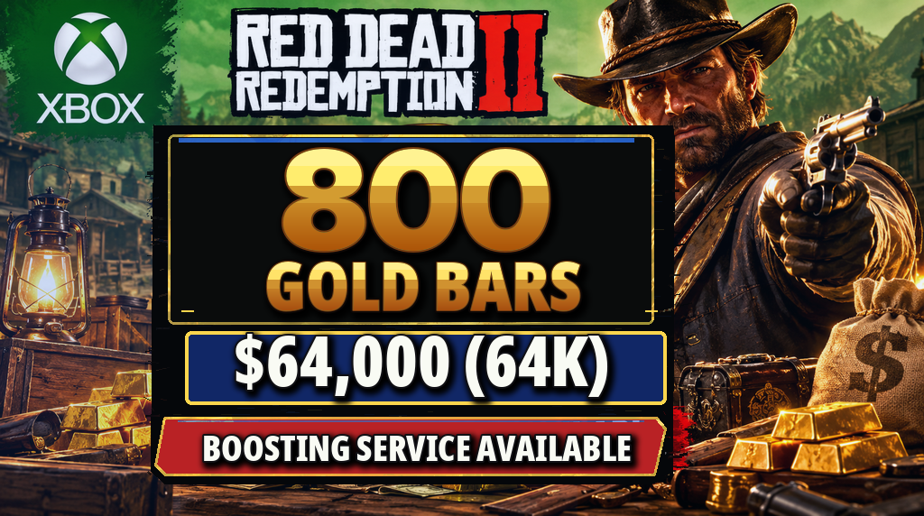 🔥🎯 Red Dead Online | Xbox 800 Gold Bars + $64K Cash Boost Package 💵💥