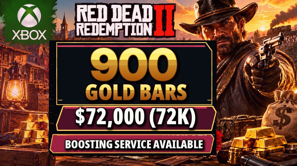 🏹🌟 RDR2 Xbox Gold and Cash Service | 900 Gold Bars with $72,000 🏆💰