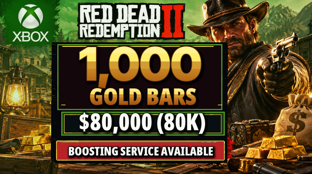 🎖️🪙 RDO Online Xbox Boost | 1000 Gold Bars + $80K In-Game Money ⚡💎