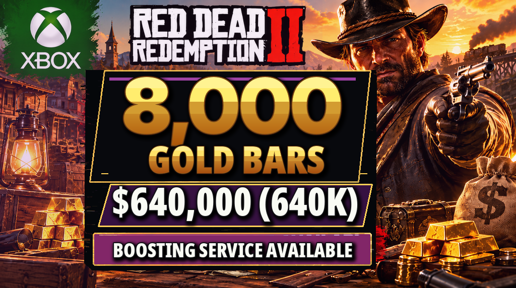 ⭐🏹 Red Dead Redemption Online Xbox | 8000 Gold Bars & $640K Money Boost 💎🔥