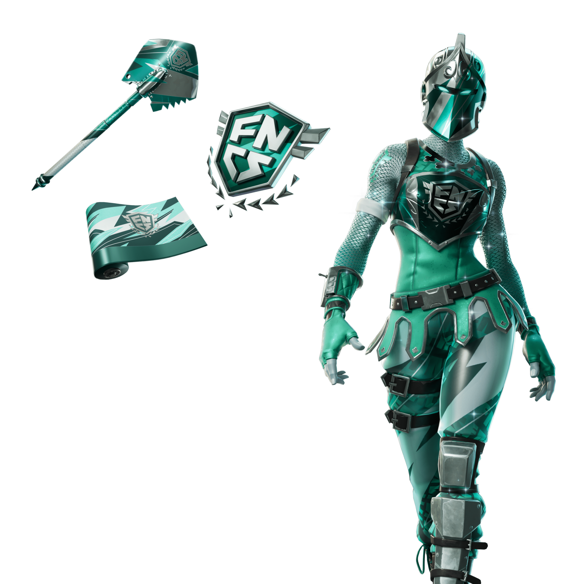 Fortnite Gifting: FNCS Teal Knight Bundle (1500 V-Bucks) | READ DESCRIPTION