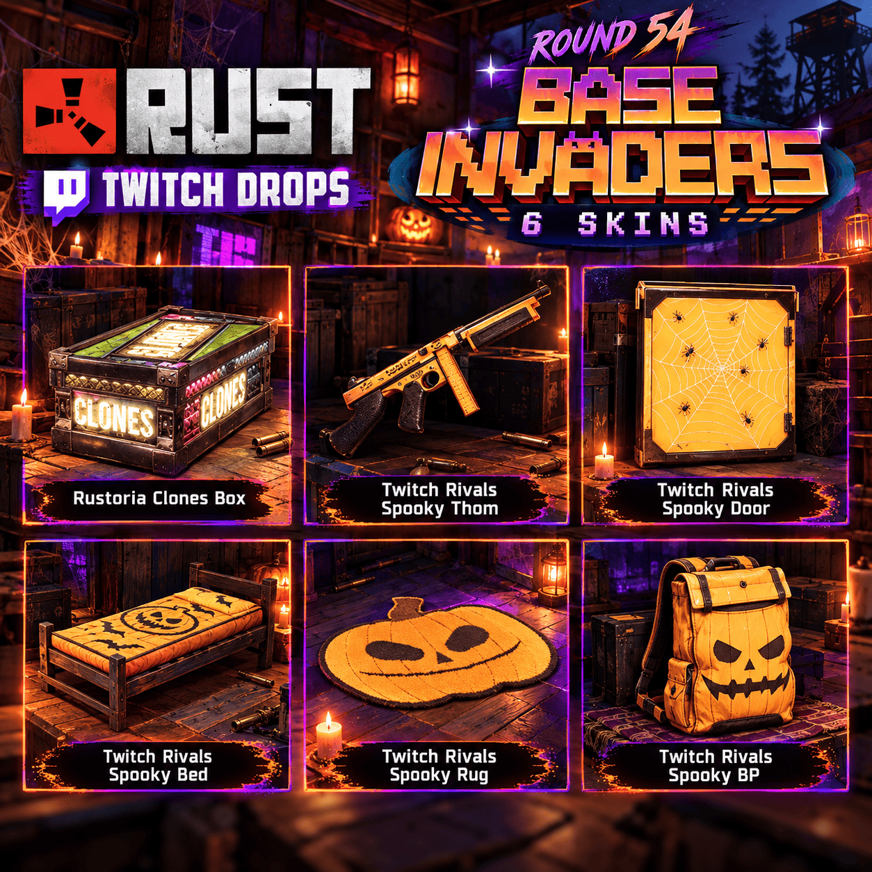 Rust Twitch Drops | Round 54 - Base Invaders | 6 Skins