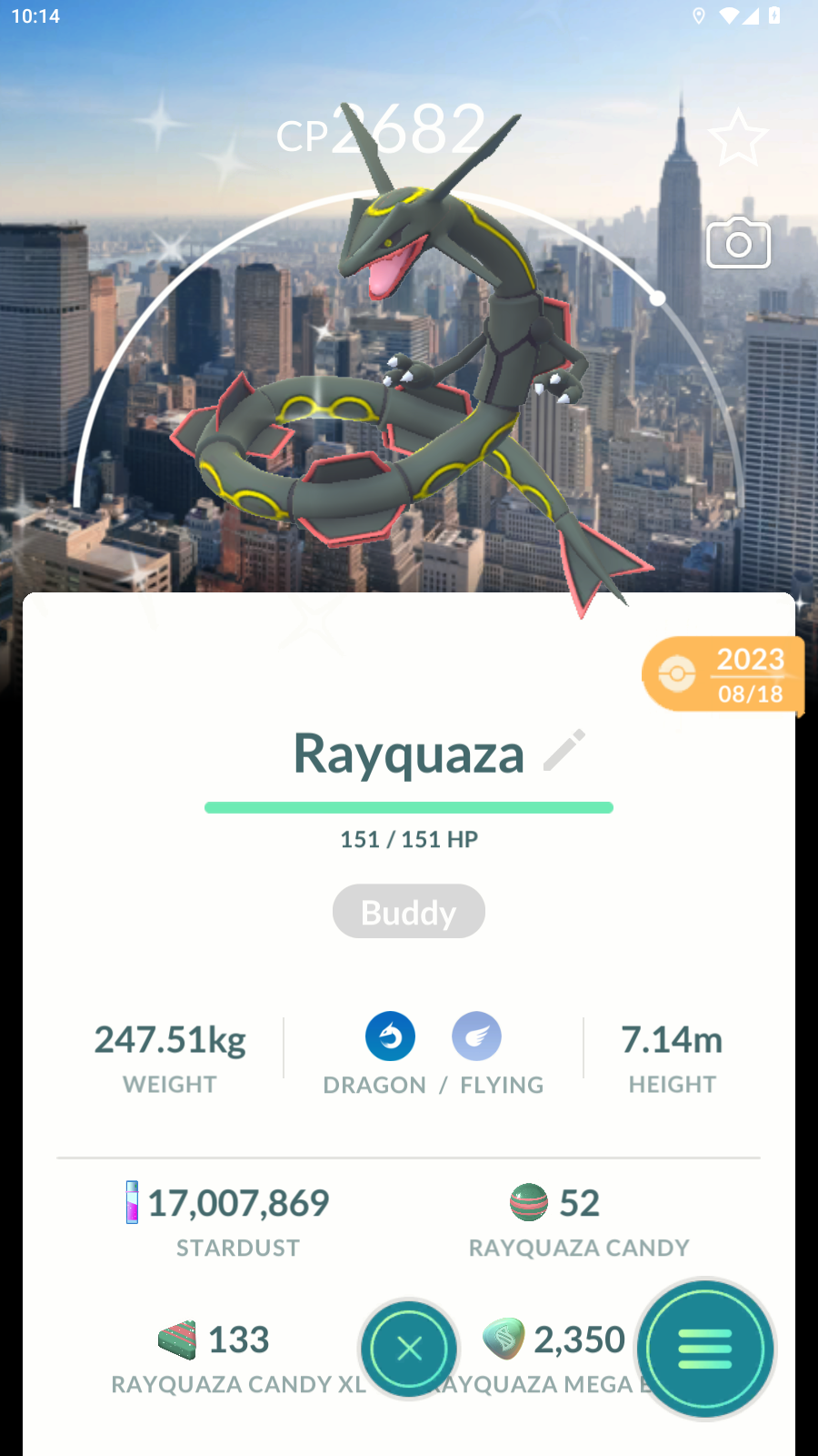 ✨Shiny Rayquaza New York Background - Trade20K/1M ( Read Description ) ✨