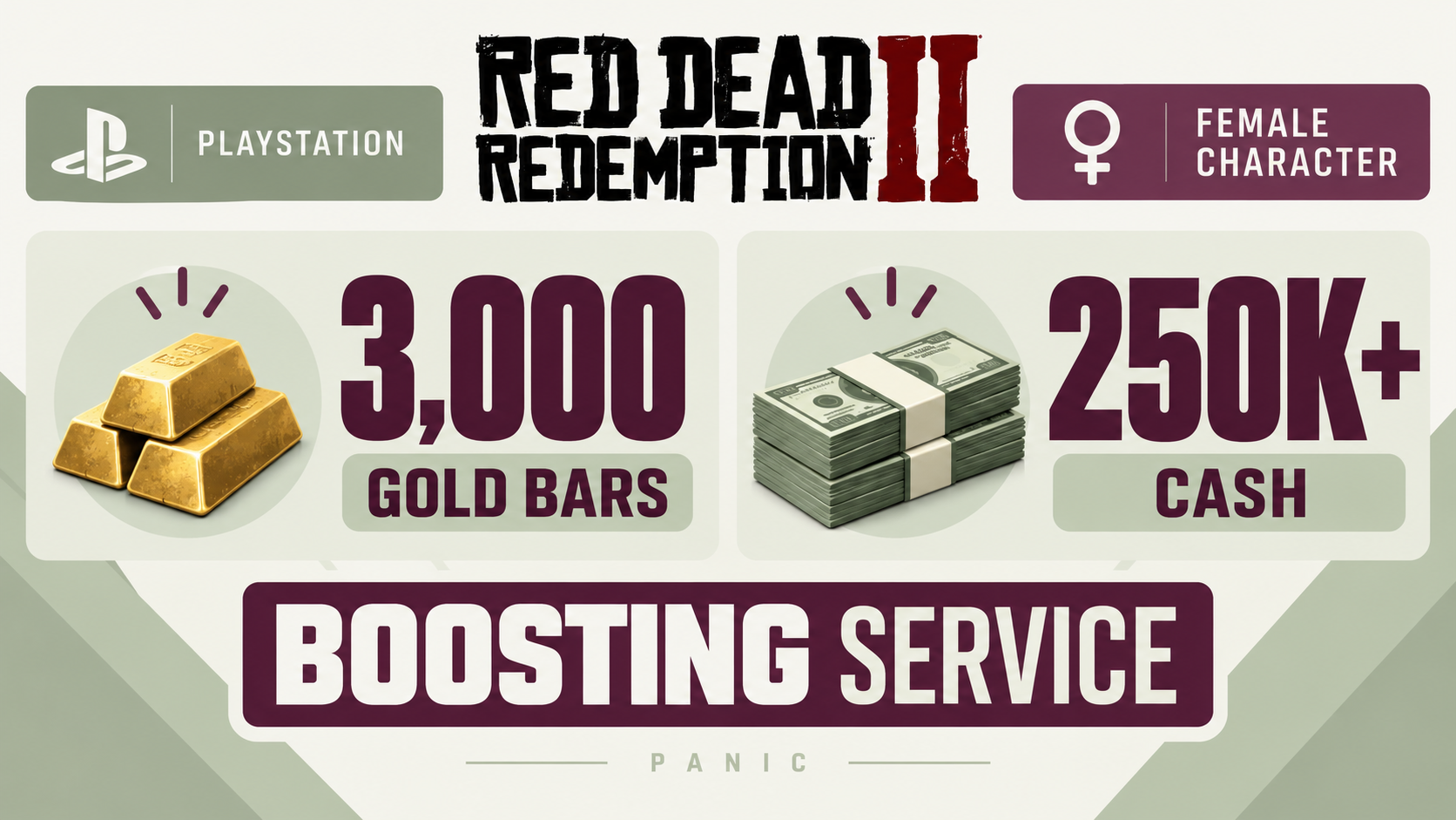 PS5 / PS4 💃 Female Character 🪙 3,000 Gold Bars 💰 $250K+ Cash | Boost Package