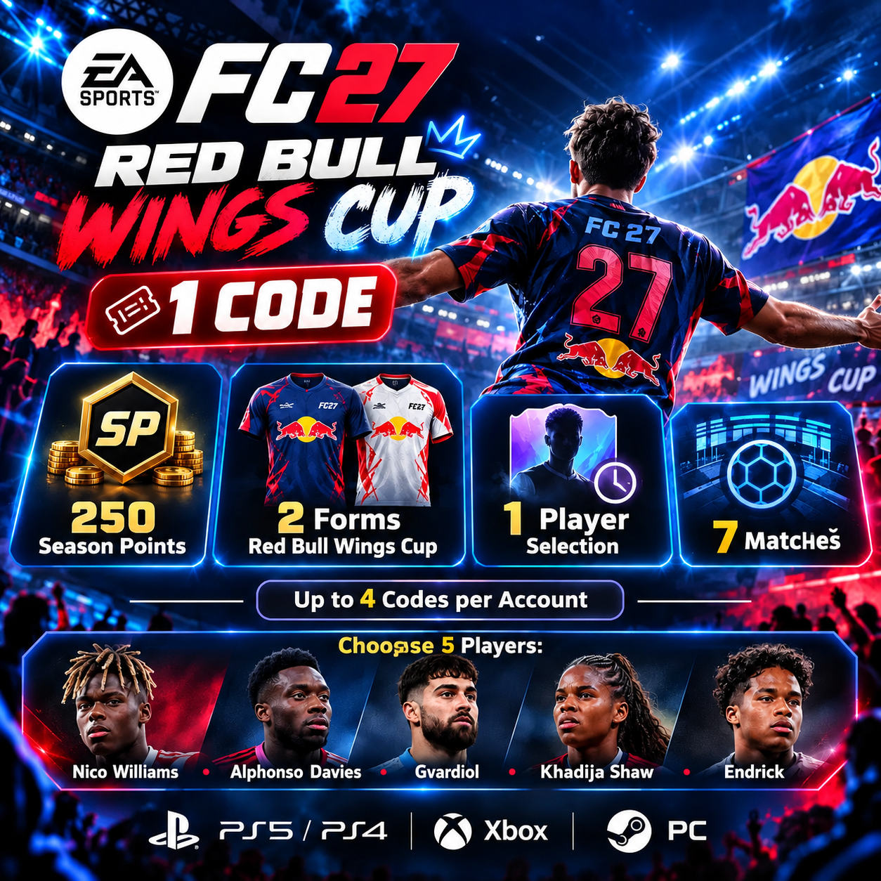 250 Season Points + 2 Red Bull Wings Cup kits + 1 loan player | Red Bull Wings Cup | EA SPORTS FC 27