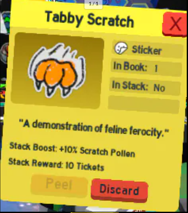 Bee Swarm Simulator > Tabby Scratch