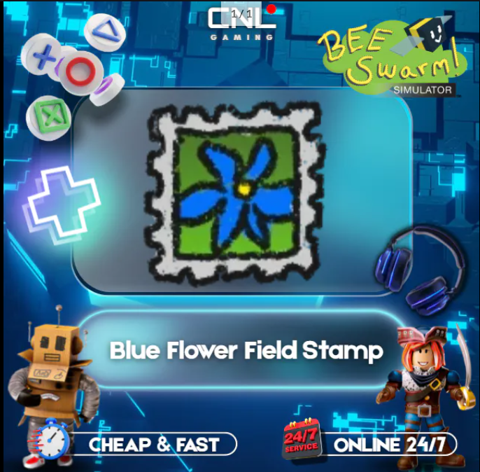 Bee Swarm Simulator | Blue Flower Field Stamp