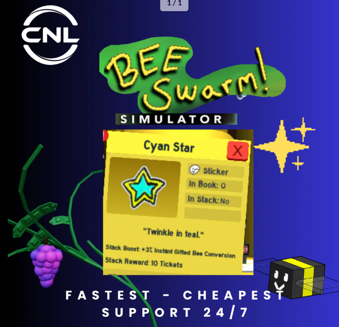 Bee Swarm Simulator | Cyan Star | RBL