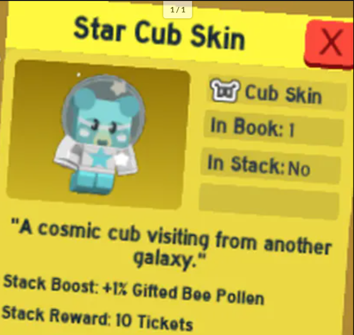 Bee Swarm Simulator | Star Cub Skin | RBL