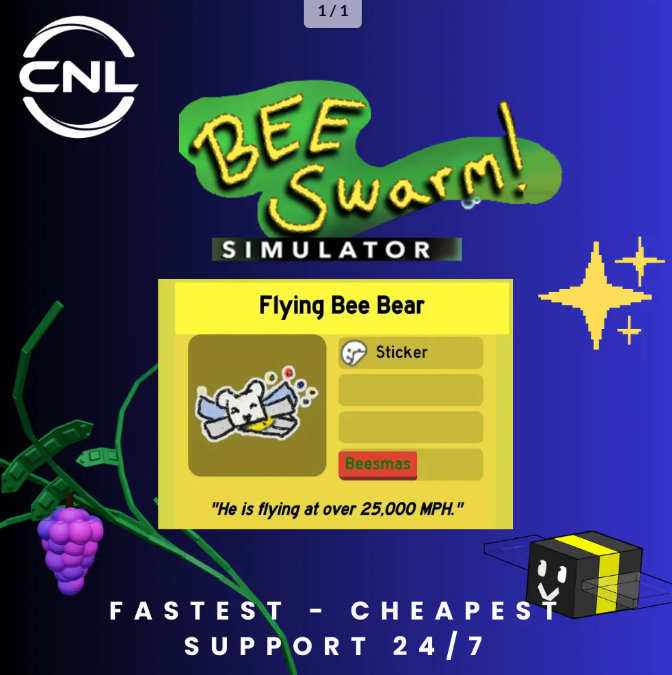 Bee Swarm Simulator | Flying Bee Bear Sticker | RBL