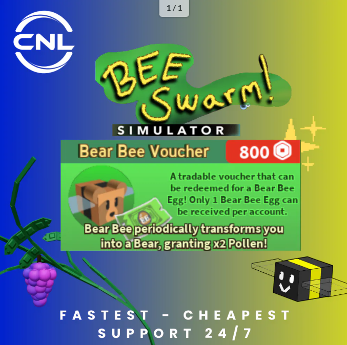 Bee Swarm Simulator > Bear Bee Voucher > RBL