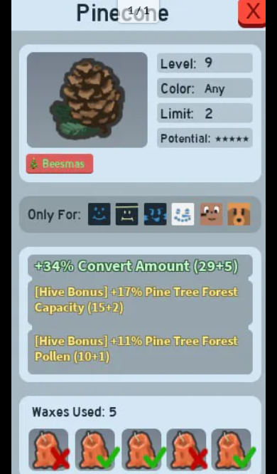 💎 Pinecone | 17% Capacity + 11% Pollen👑