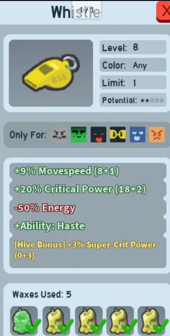 Whistle / 3 Super-Crit Power / 3SCP
Whistle / 3 Super-Crit Power / 3SCP