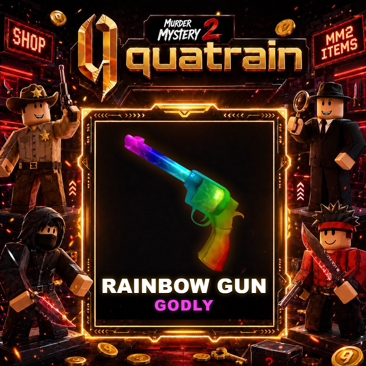 🔪🩸 Rainbow Gun 🩸🔪 Godly | Murder Mystery 2 👥