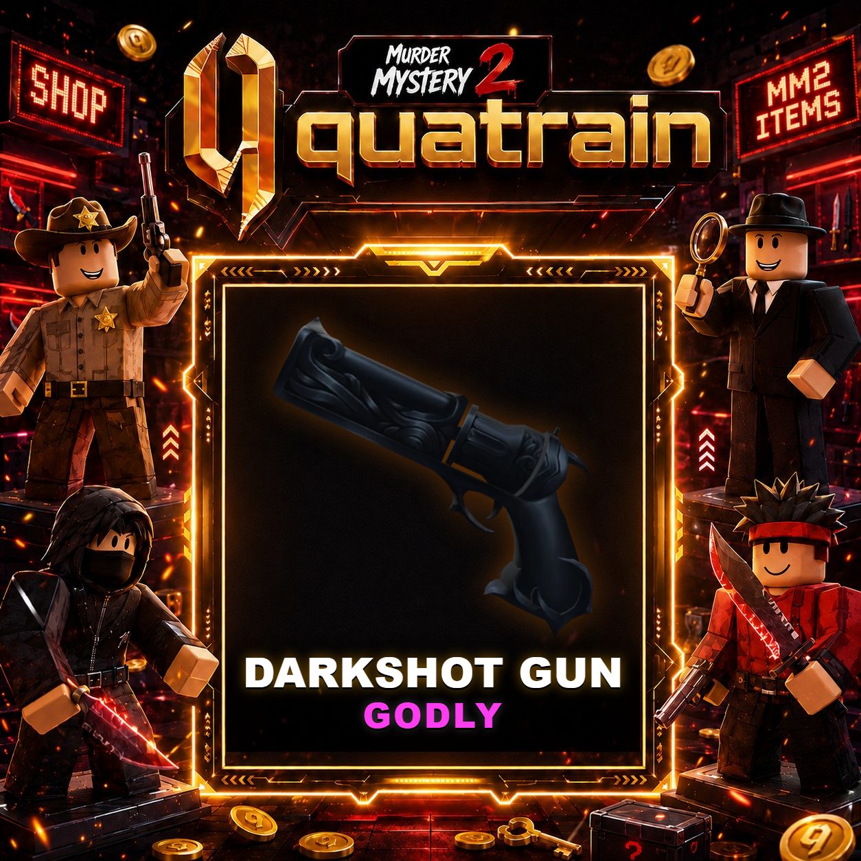 🔪🩸 Darkshot Gun 🩸🔪 Godly | Murder Mystery 2 👥