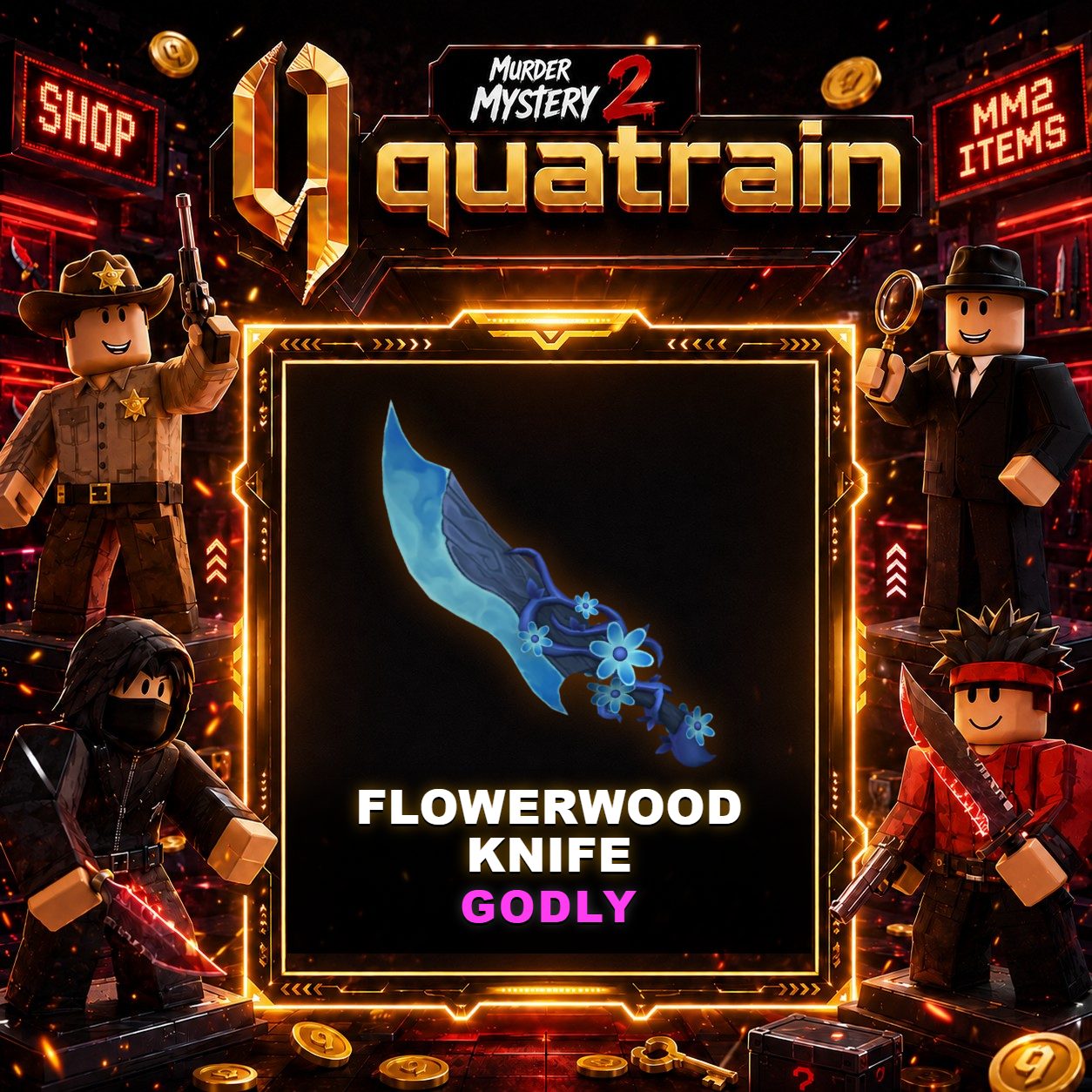 🔪🩸 Flowerwood Knife 🩸🔪 Godly | Murder Mystery 2 👥