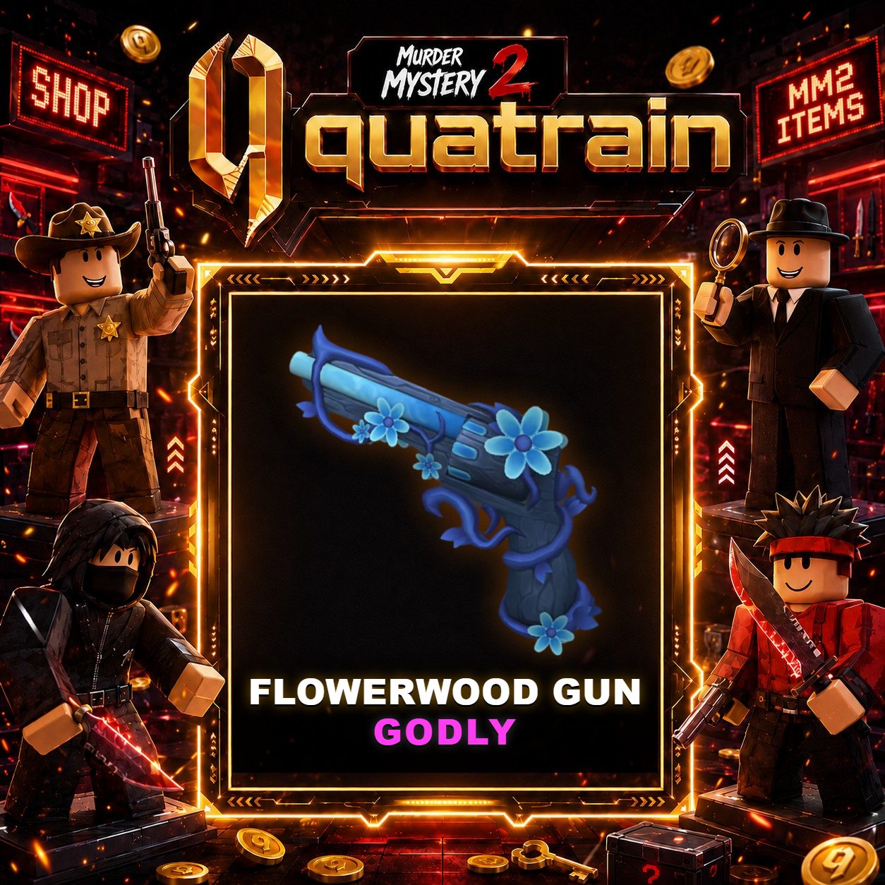 🔪🩸 Flowerwood Gun 🩸🔪 Godly | Murder Mystery 2 👥