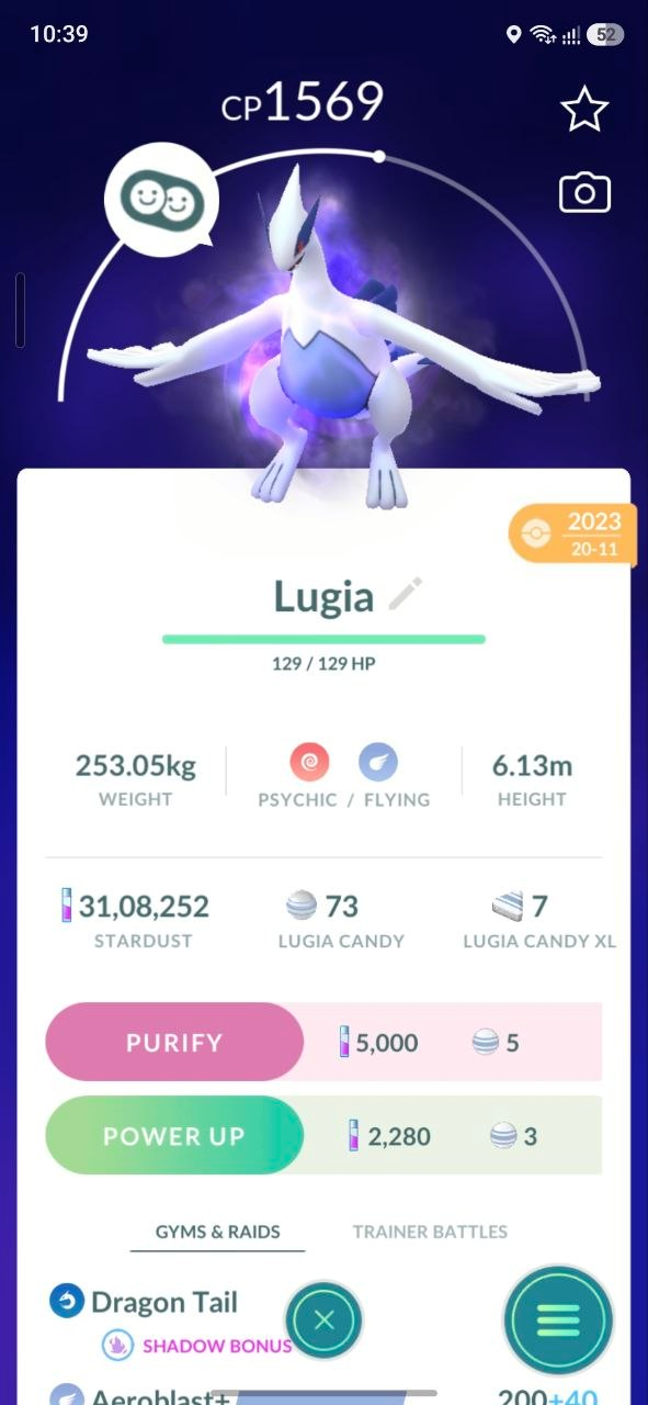 🔥 ULTRA RARE APEX LUGIA 🔥- Trade 20K/1M Stardust ( Read Description )