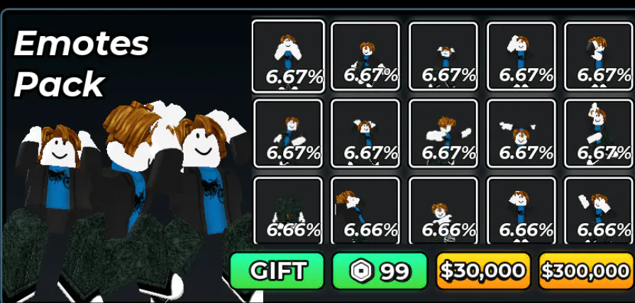 Anime Apocalypse > Emotes Pack (99R)
