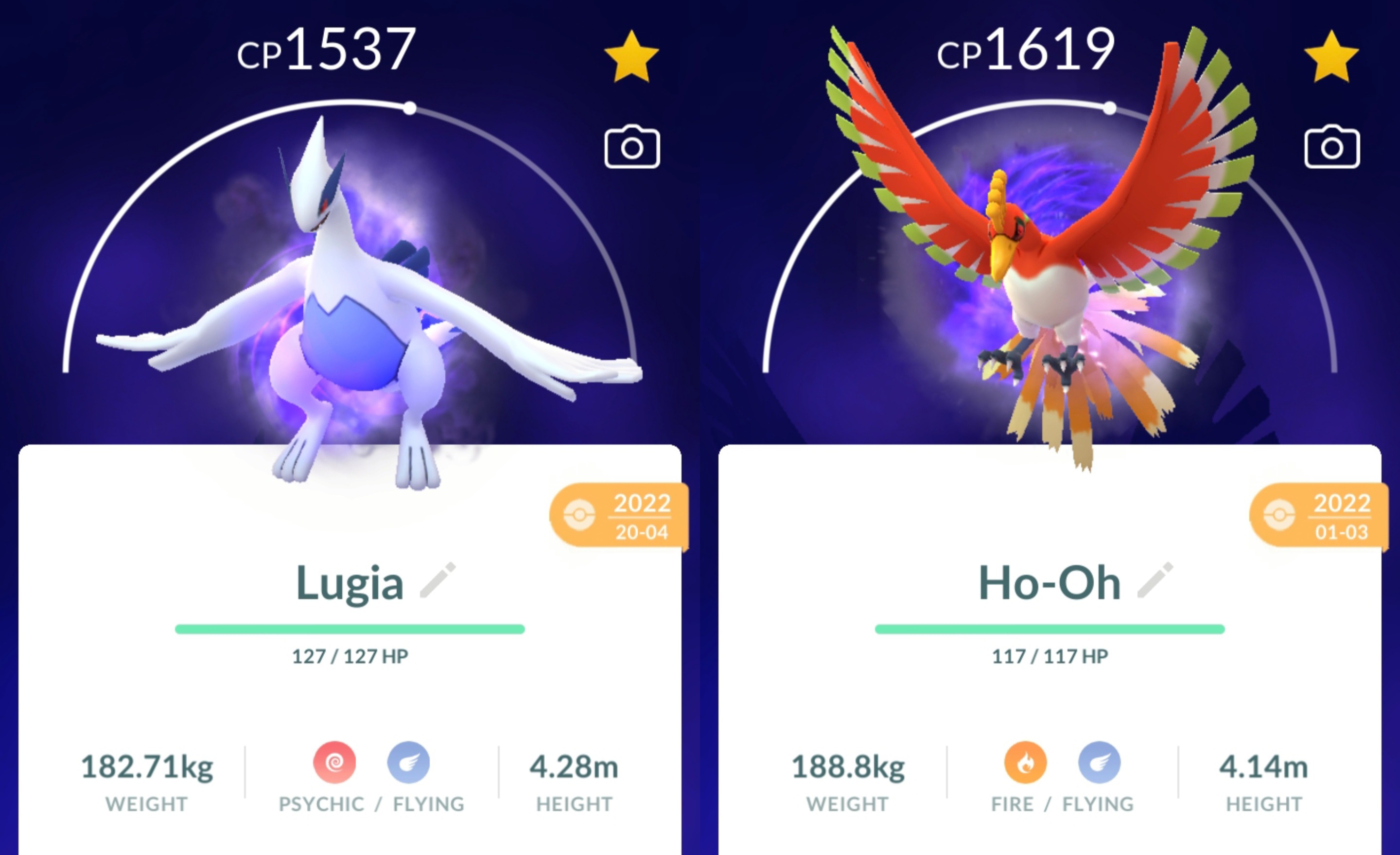 BOTH APEX LUGIA & APEX HO-OH 😇 VIA TRADE 1M STARDUST PER APEX ✅️ RAREST IN THE GAME 😇 REAL 2022 APEX