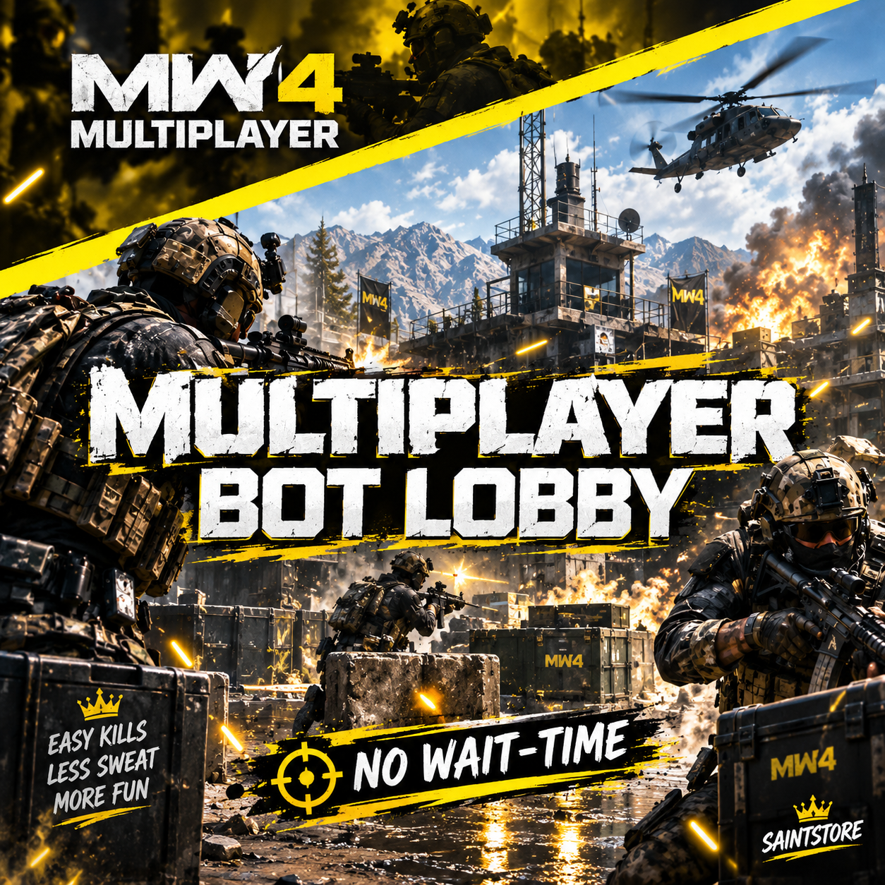 MW4 Bot Lobby 🧨 2 Hours 🎉 Instant Queue + No Wait Time 🎊 Grind Camos And XP 🎩 Accessible On All Platforms
