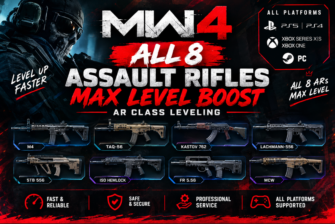 🔥 MW4 All 8 Assault Rifles Max Level Boost | AR Class Leveling | All Platforms ⚡