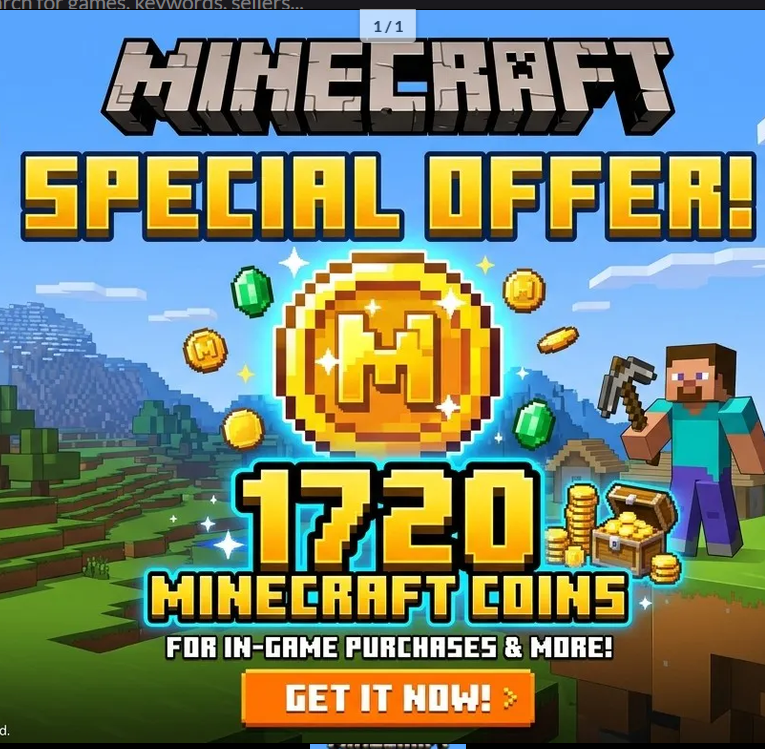 Minecraft 1720 Coins | Digital Global Gift Card Key Code