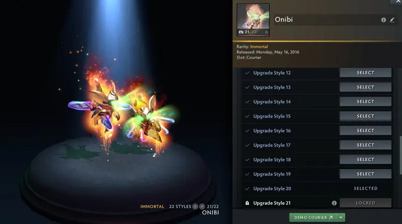 ✧･ﾟ:*✧ Dota 2 Onibi Courier (20 Styles Unlocked) ✧･ﾟ:*✧ Refresh Your Cart ✧･ﾟ:*✧