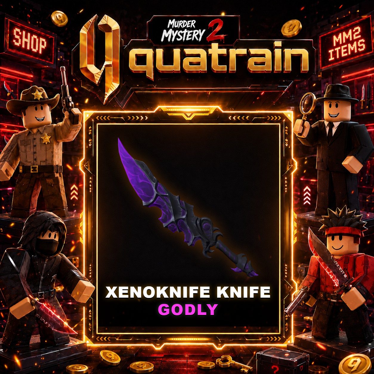 🔪🩸 Xenoknife Knife 🩸🔪 Godly | Murder Mystery 2 👥